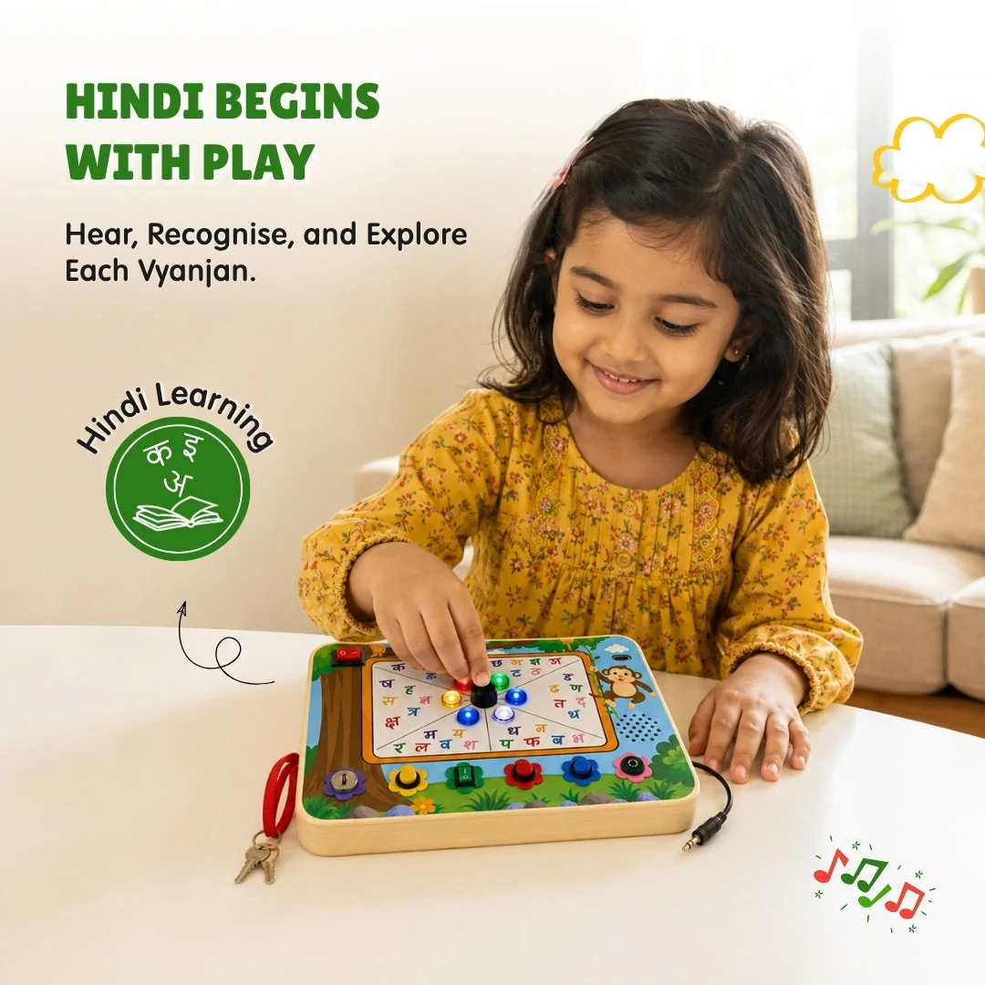 A child playing with the board on her own